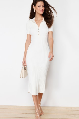 Vestido jersey - Blanco