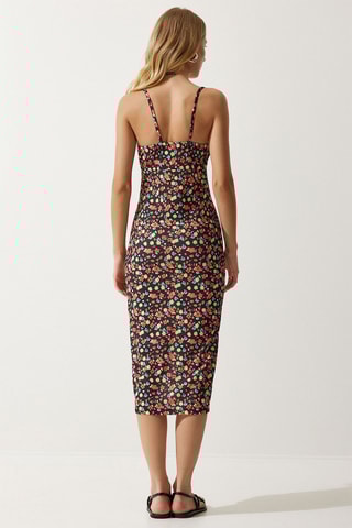 Abito a tubino - Nero e arancione