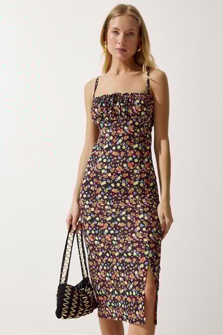 Abito a tubino - Nero e arancione