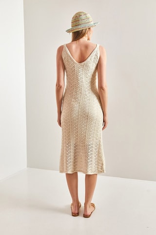 Vestido midi - Beige