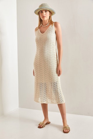 Vestido midi - Beige