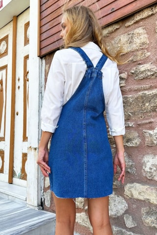 Abito salopette in jeans - Blu elettrico