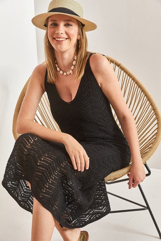 Vestido midi - Negro