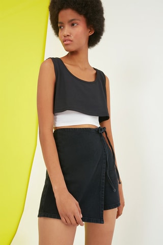 Gonna shorts a vita alta - Nero
