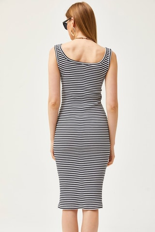 Vestido de tubo - Negro y blanco