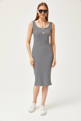 Vestido de tubo - Negro y blanco