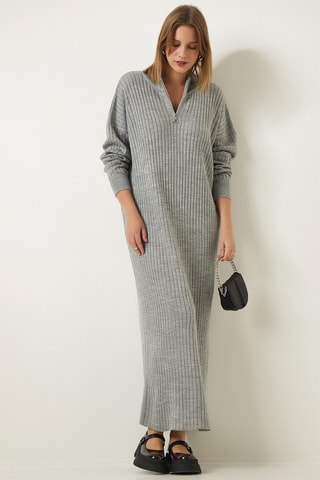 Abito maglia - Grigio 