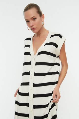 Vestido recto - Negro y blanco