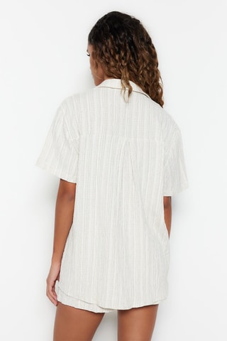 Camicia e shorts a vita alta - Ecrù