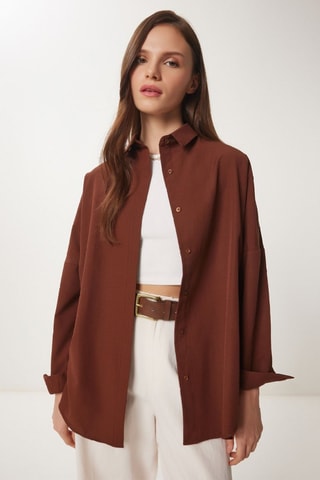 Camicia oversize - Marrone