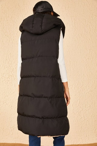 Piumino double face senza maniche - Nero e cammello