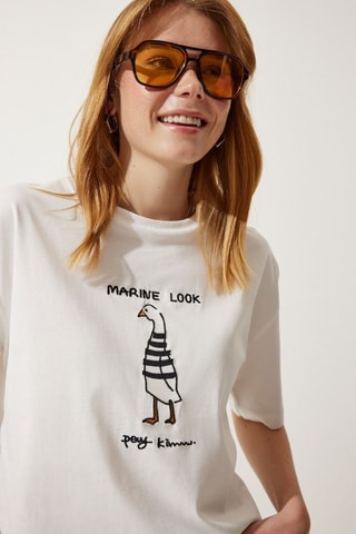 Camiseta oversize - Blanco