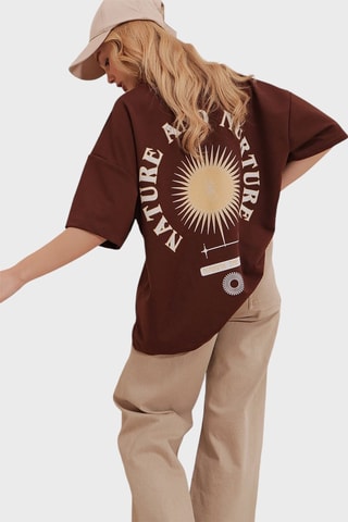T-shirt oversize - Marron