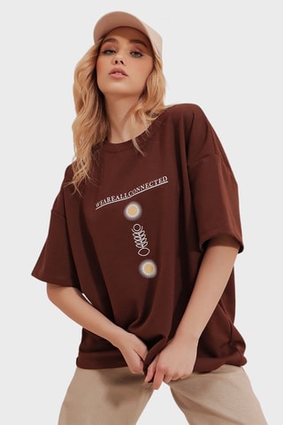 T-shirt oversize - Marron