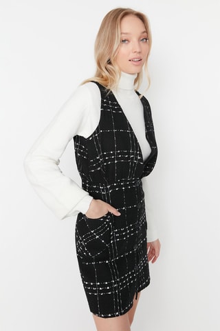 Tuta corta a quadri - Nero