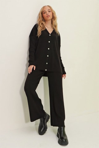 Cardigan e pantaloni - Nero 