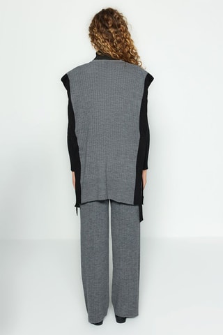 Cardigan lungo e pantaloni - Grigio