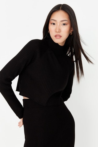 Maglia e gonna midi a vita alta - Nero