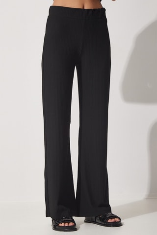 T-shirt e pantaloni wide legs - Nero