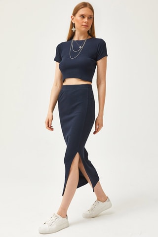 Gonna a tubino e crop top - Navy