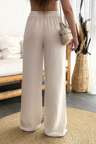 Pantaloni wide legs - Beige