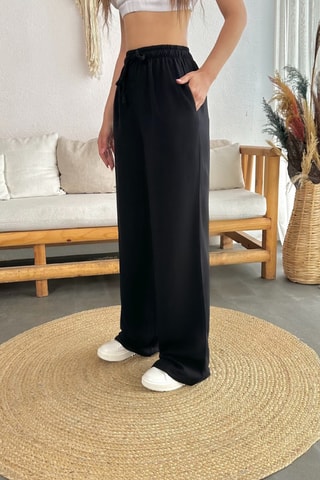 Pantaloni wide legs - Nero