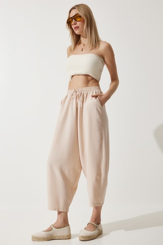 Pantaloni taglio fluido - Beige