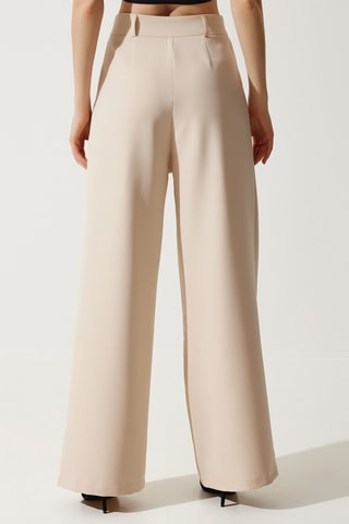 Pantaloni wide legs - Beige
