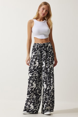Pantalon palazzo - Noir et blanc