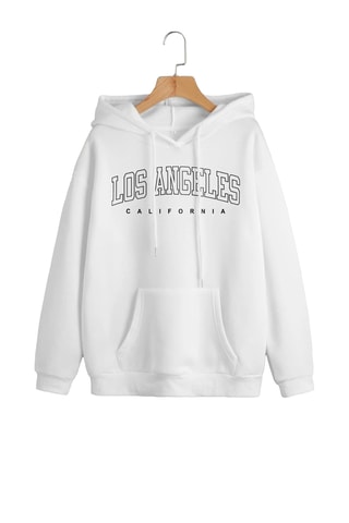 Felpa oversize con cappuccio - Bianco