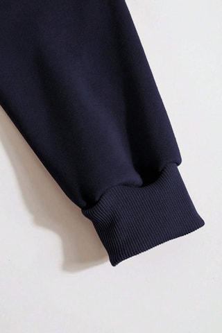 Felpa oversize con cappuccio - Navy