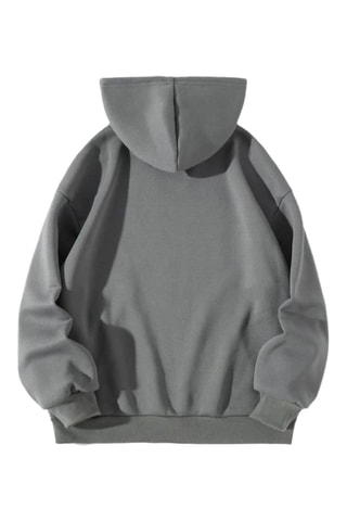Felpa oversize con cappuccio - Grigio
