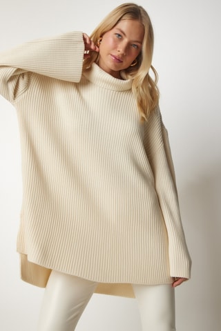 Maglia oversize in lana - Beige