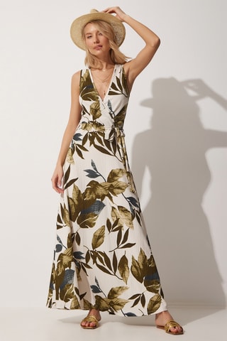 Vestido largo sin mangas - Caqui