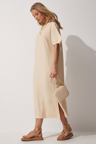 Abito taglio dritto - Crema