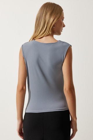 Top senza maniche - Blu-grigio