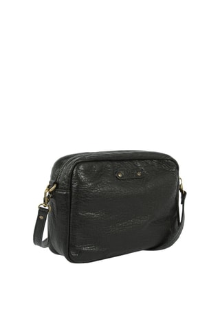 Sac bandoulière en cuir d'agneau Maelys - Noir