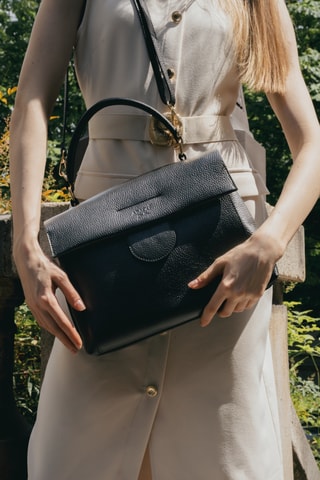 Sac à main en cuir Nix  - Noir