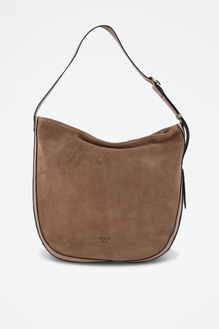 Sac porté épaule en nubuck Moss - Taupe