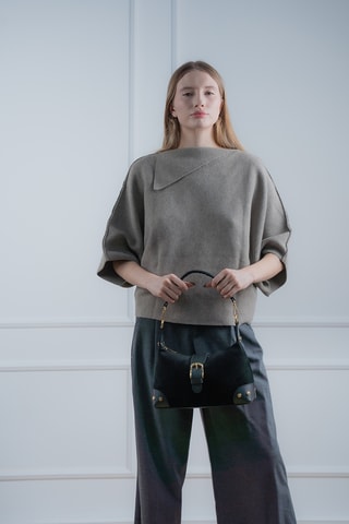 Sac bandoulière en nubuck Kane - Noir