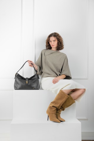 Sac bandoulière en cuir Ellad - Noir