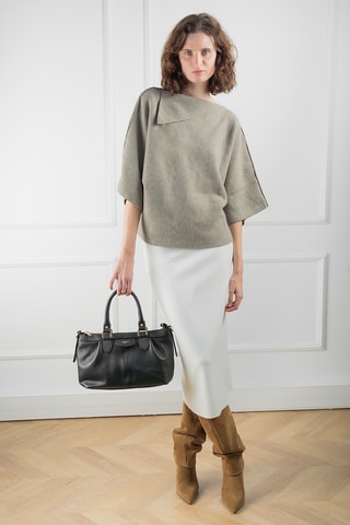 Sac bandoulière en cuir Jett - Noir