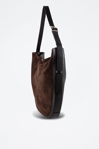 Sac porté épaule en nubuck Moss - Marron