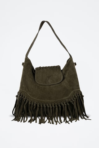 Sac bandoulière en nubuck Vega - Vert foncé