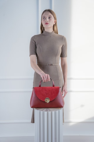 Sac bandoulière en cuir Row - Bordeaux