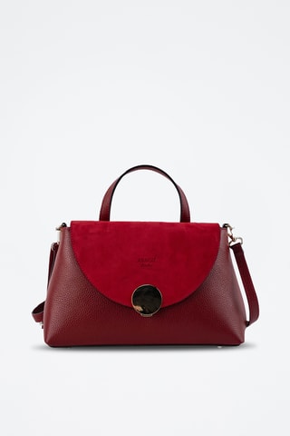 Sac bandoulière en cuir Row - Bordeaux