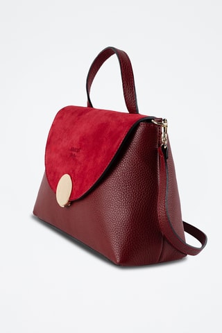 Sac bandoulière en cuir Row - Bordeaux