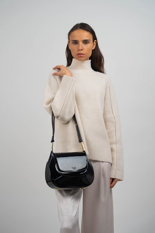 Sac bandoulière en cuir Wayne - Noir