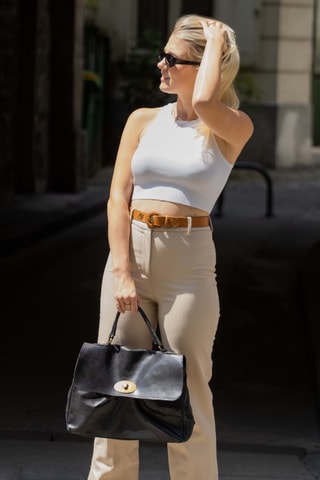 Sac à main en cuir Tina - Noir