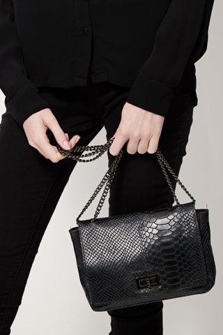 Sac bandoulière en cuir Tatou - Noir